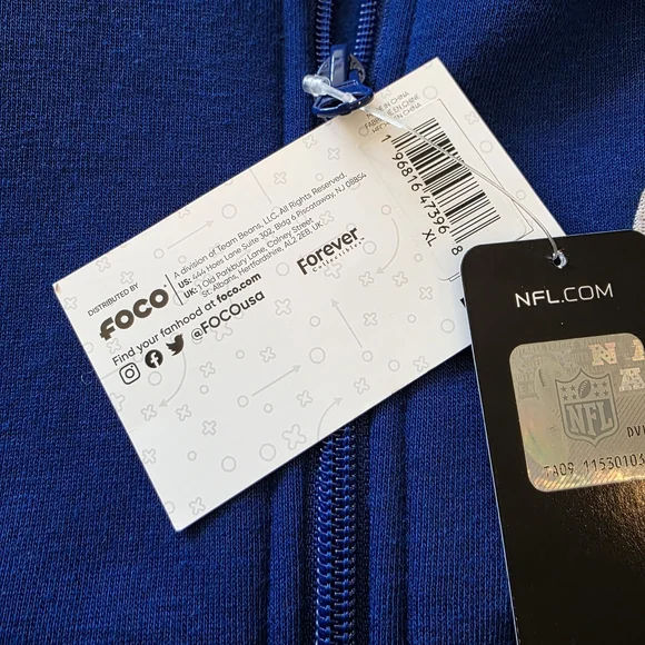 NFL Indianapolis Colts Blue Zip-Up Hoodie - Picture 5 of 9